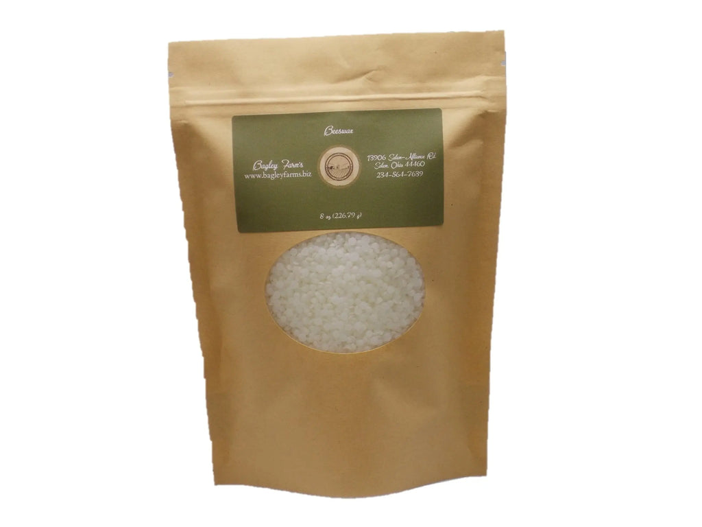 Organic Beeswax, White Pearl Granules 8 oz - Bagley Farm's