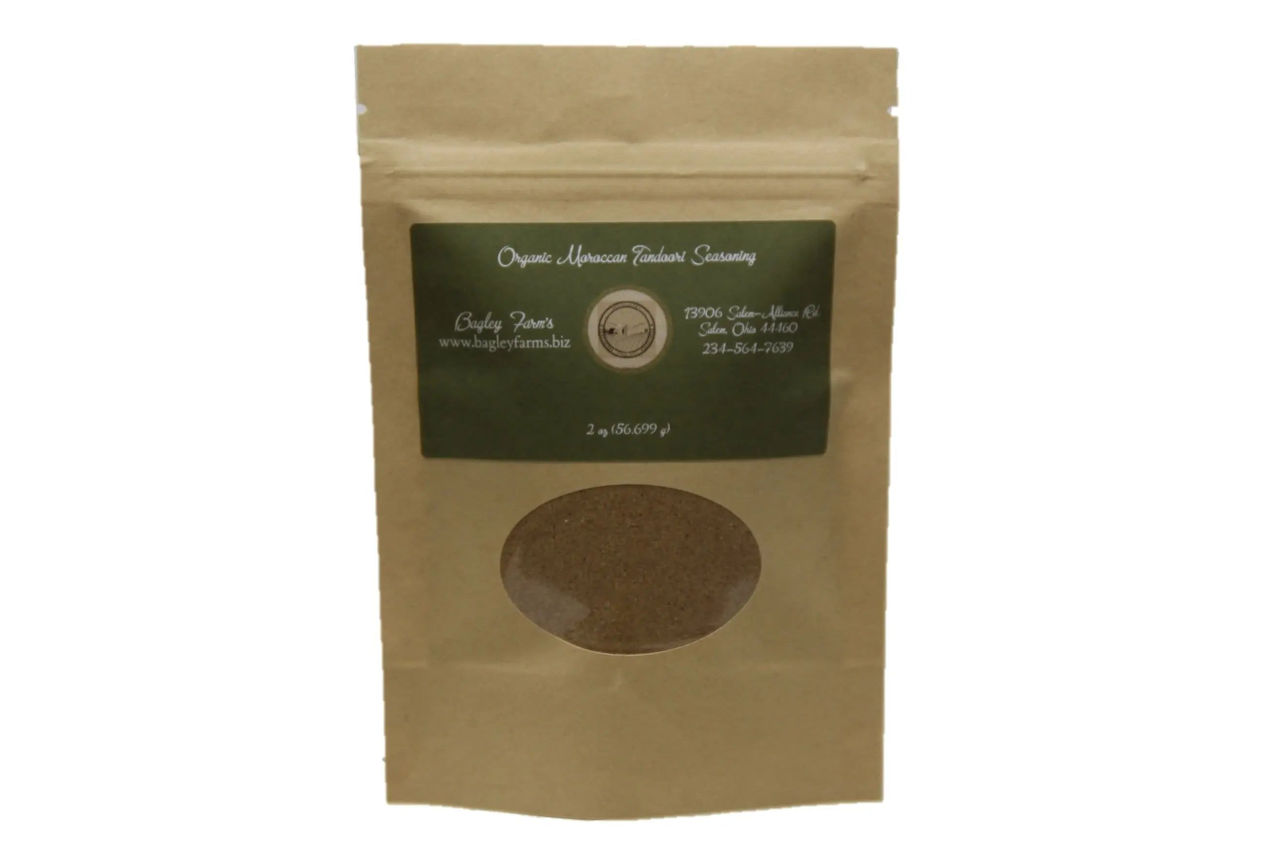 Organic Moroccan Tandoori Seasoning (Salt FREE) 2 oz - Bagley Farm's