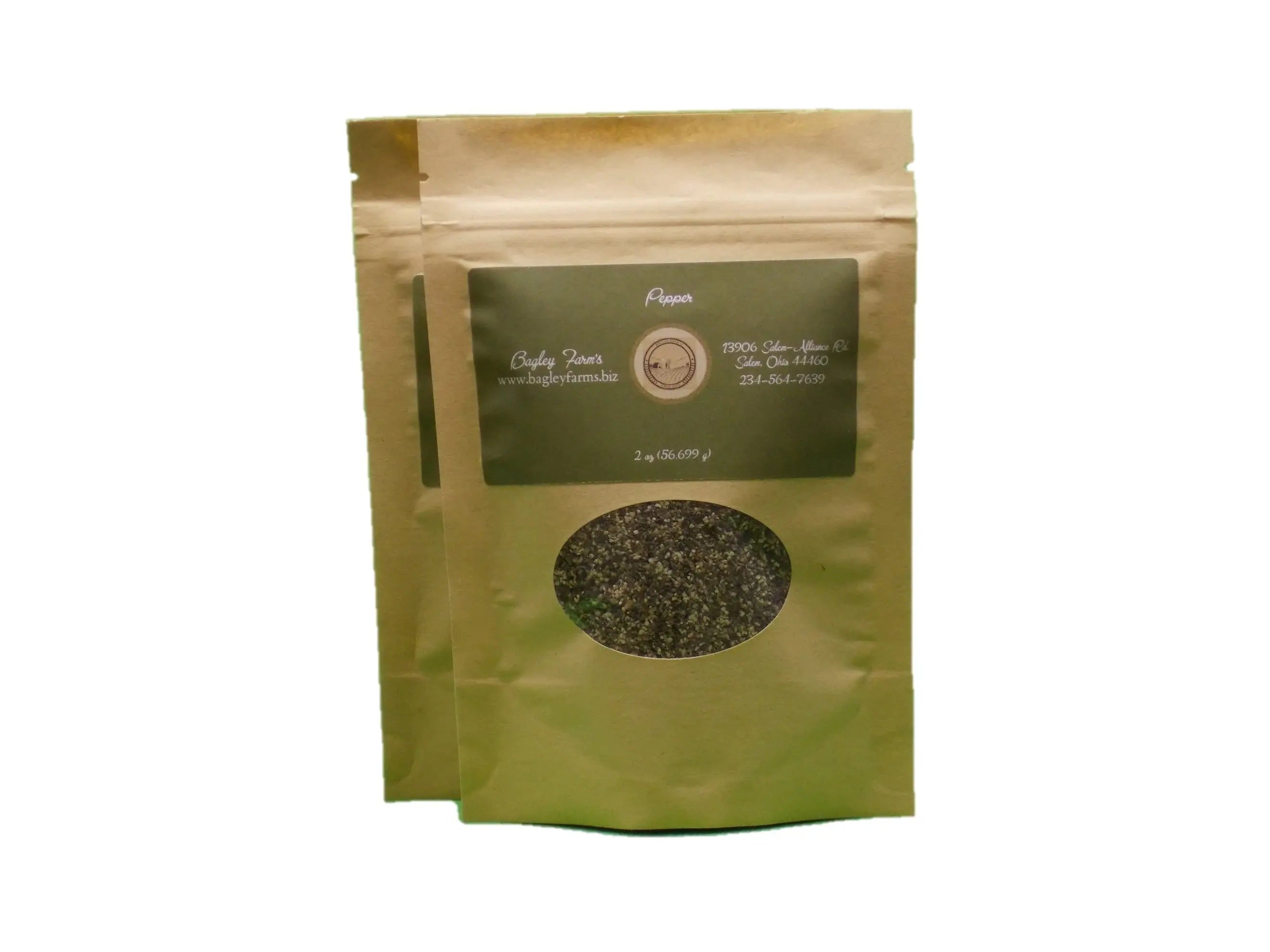 Pepper, Black Medium Ground Spice and Seasoning 2 oz - Bagley Farm's